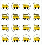 School Bus Mini Chart Stickers