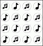 Mini Music Note Chart Stickers