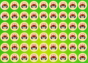 Jungle Safari Jeep Stickers - 90 pc