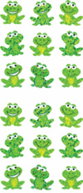 Sparkle Glitter Mini Green Frog Stickers