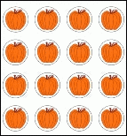 Mini Orange Pumpkin Chart Stickers