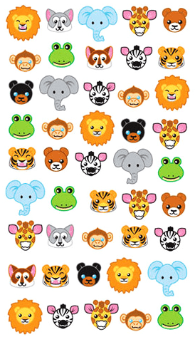 Zoo Animal Face Stickers