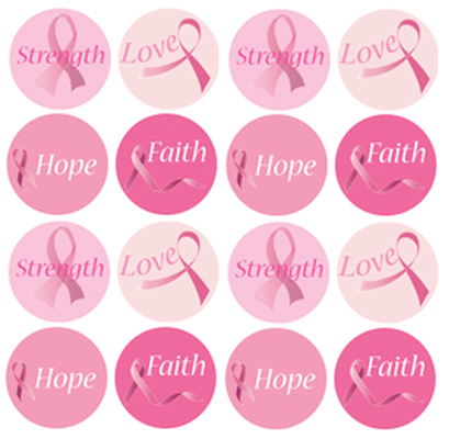 Mini Pink Ribbon Cancer Themed Stickers