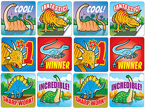 Motivational Dinosaur Stickers
