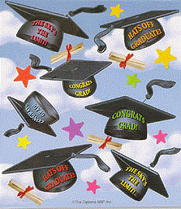 Hats Off Graduation Stickers
