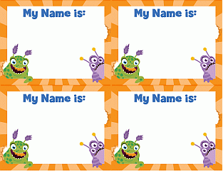 Cute Monster Name Tags