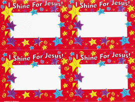 I Shine for Jesus Name Tag Stickers