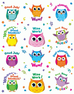 Colorful Owl Motivational Stickers