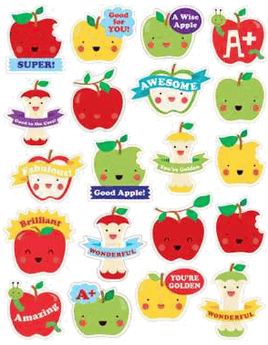 3 Colored Apple Scented Stickers