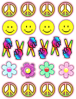 60s Hippy Peace Sign Stickers