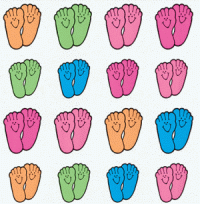 Neon Happy Feet Stickers