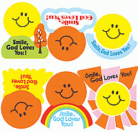 God Loves You Smile Stickers