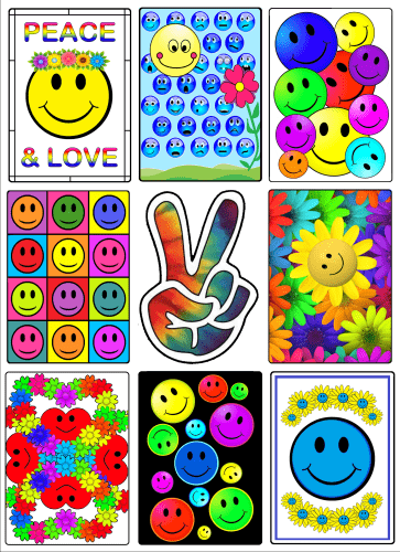 Happy Hippy Face Stickers