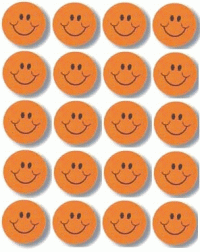 Orange Smile Face Stickers