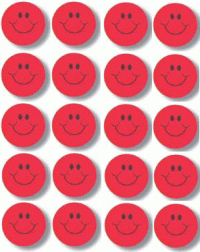 Red Smile Face Stickers - Strawberry Scented