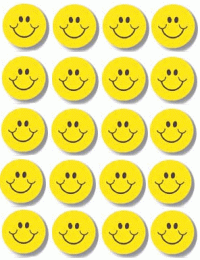 Smile Face Stickers - Lemon Yellow