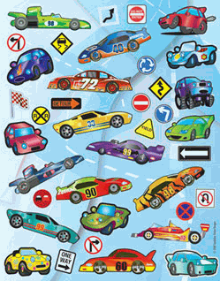 Assorted Race Car Stickers