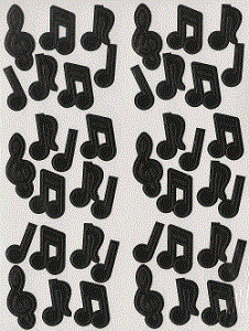 Black Musical Note Stickers