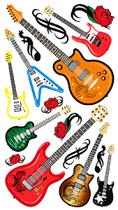 Electric Guitar Stickers - Clear Sheet