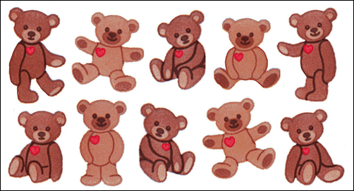 Teddy Bear Red Heart Stickers