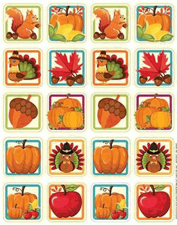 Fall Harvest Thanksgiving Stickers