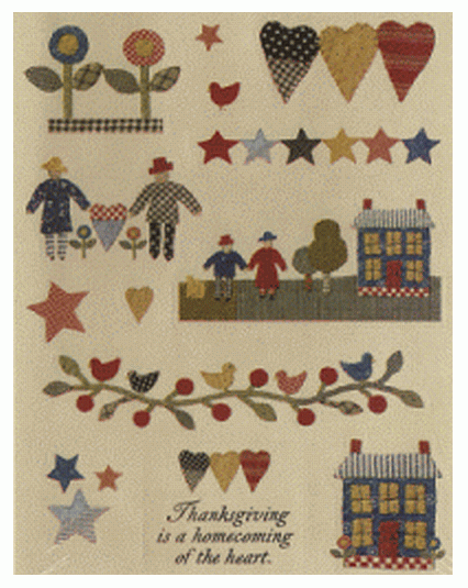 Folk Art Country Stickers for Thanksgiving