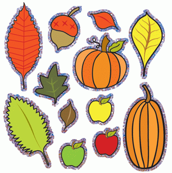 Autumn Leaves Stickers - Glitter Trimmed