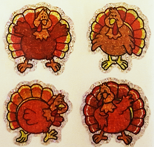 Cute Thanksgiving Turkey Stickers
