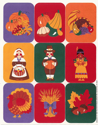 Symbols of Thanksgiving Stickers