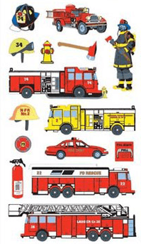Red Fire Engine Stickers