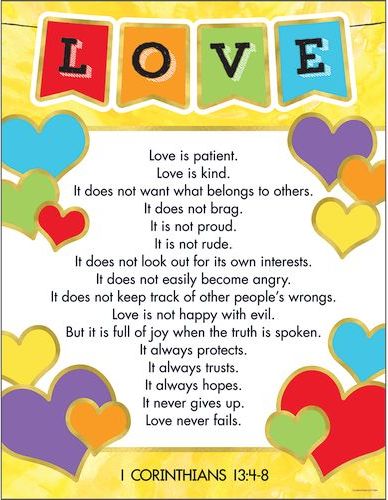 Love is Patient 1 Corinthians 13: 4-8 Poster