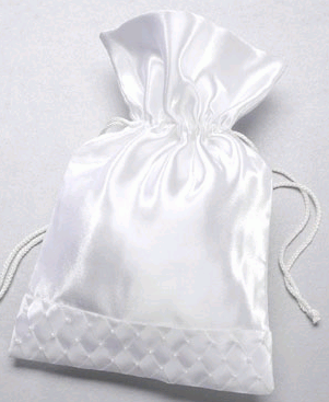 Satin & Pearls Brides Drawstring Bag