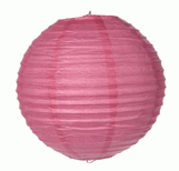 Paper Lantern - Ribbed Pink - 8 Inch