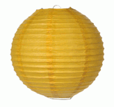 Paper Lantern - Ribbed Yellow - 8 Inch