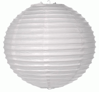 Paper Lantern - Ribbed White - 24 Inch