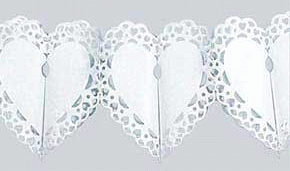 Heart Garland - White Lace