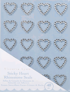 Rhinestone Heart Stickers - OUT OF STOCK