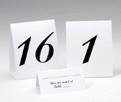 Wedding Table Tents - Numbers 1-15