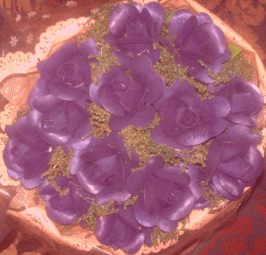 Wooden Rose Bouquets - Purple