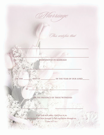 White Lilac Wedding Marriage Certificate - ON SALE
