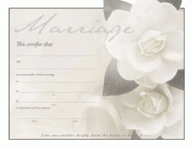 White Roses Wedding Marriage Certificate
