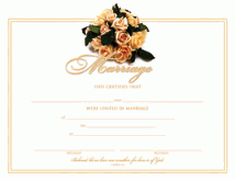 Yellow Roses Marriage Certificate