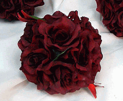Wedding Kissing Ball - Burgundy Roses