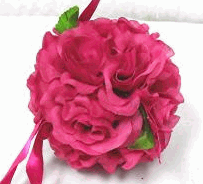 Wedding Kissing Ball - Fuschia Roses