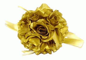 Wedding Kissing Ball - Golden Roses