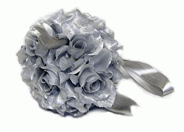 Wedding Kissing Ball - Silver Roses