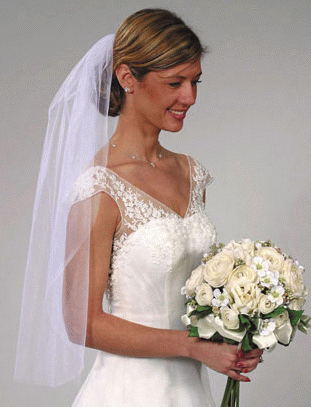 White Wedding Bridal Veil - Simple & Elegant