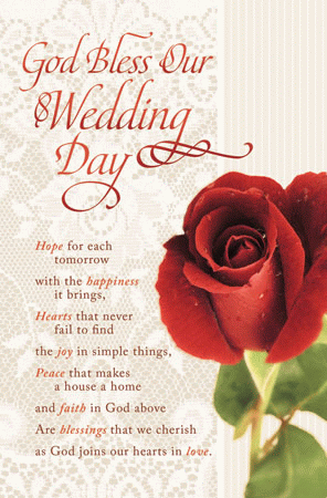 God Bless Our Wedding Day Bulletin