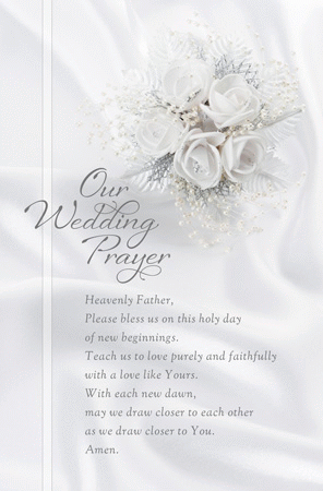 White Wedding Prayer Wedding Bulletins - ON SALE - ONLY 1 LEFT