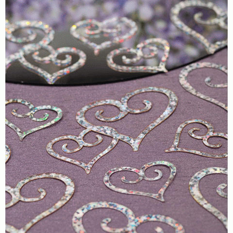 Pretty Heart Shaped Holographic Confetti - Large